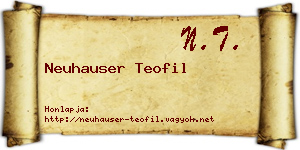 Neuhauser Teofil névjegykártya